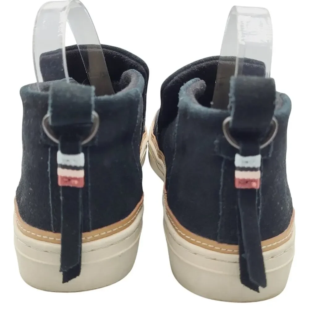 Toms Paxton Black Suede Leather Slip-On Sneaker Bootie Women's Size 9.5
